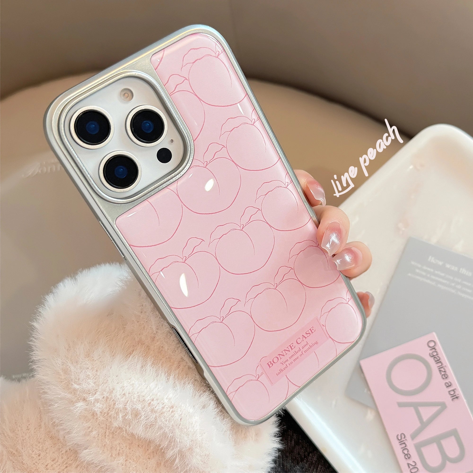 Line Art Peach - iPhone Case